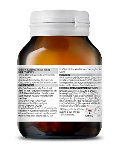 Blackmores Odourless Omega 3 Fish Oil 1000mg - Pack of 30 Capsules for Men and Women - Image 4