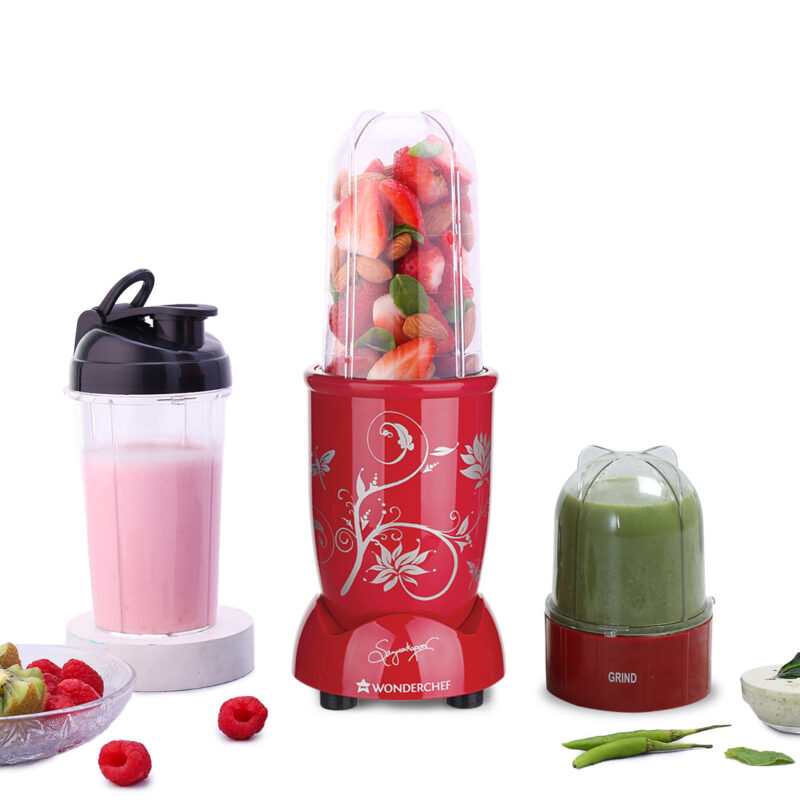 Nutri-blend Mixer Grinder Blender, Smoothie Maker, 3 Unbreakable Jars (Blending, Grinding, and Sipper Jar), 500W 22000 RPM 100% Full Copper Motor, SS Blades, 2 Year Warranty, Red - Image 6