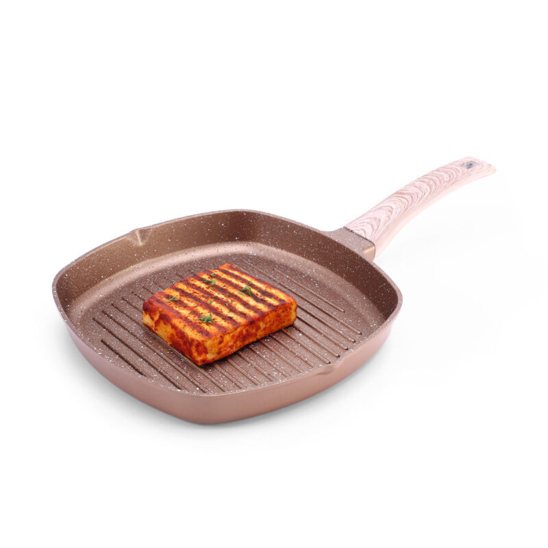 Duralife Die-cast 24 cm Grill Pan | 5 Layer Healthy Duramax Non-Stick Coating | Soft Touch Handle | Pure Grade Aluminium | PFOA Free | 1.5 liters | 2 Year Warranty | Copper - Image 7