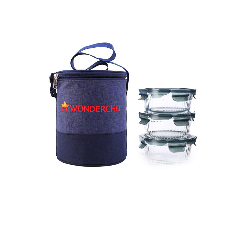Verona Lunch Box Set of 3 Pcs, 400 ml, Leak Proof, Air Tight, Microwave Safe - Image 5