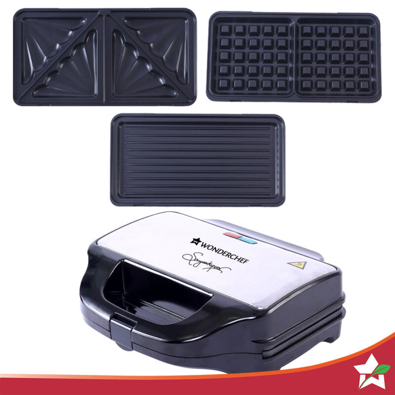 Prato Plus 3 in 1 Grill Sandwich, Grill & Waffle Maker, 900W, 1 Year Warranty - Image 4