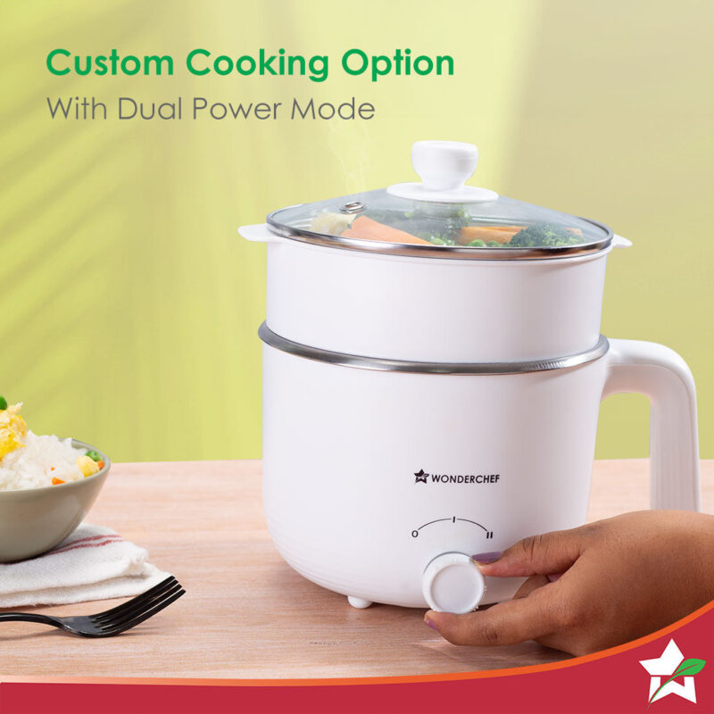 Luxe Multi Cook Kettle | Dual Power Modes | Quick Boiling | Automatic Shut-Off | Overheat Protection | Boil-Dry Protection | Egg Stand | Steamer Pot | Anti-Rust Stainless Steel | Cool Touch Exterior | 1.2 L | 600W | Ivory | 2 Years Warranty - Image 3