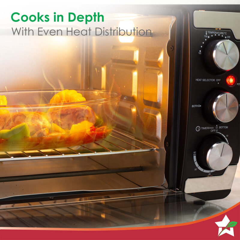 Oven Toaster Griller (OTG) | 21 Litres | Auto-Shut Off | Heat Resistant Tempered Glass | LED Lighting | Multi-Stage Heat Selection | 1400 W | Bake | Grill | Roast | Easy to Clean | 2 Years Warranty - Image 4