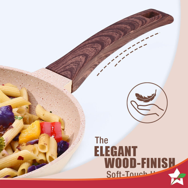 Duralife Die-cast 24 cm Fry Pan | 5 Layer Healthy Duramax Non-Stick Coating | Soft Touch Handle | Pure Grade Aluminium | PFOA Free | 1.7 litres | 2 Year Warranty | Ivory - Image 6