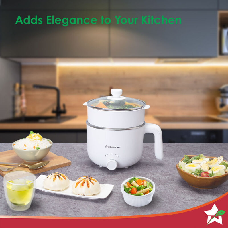 Luxe Multi Cook Kettle | Dual Power Modes | Quick Boiling | Automatic Shut-Off | Overheat Protection | Boil-Dry Protection | Egg Stand | Steamer Pot | Anti-Rust Stainless Steel | Cool Touch Exterior | 1.2 L | 600W | Ivory | 2 Years Warranty - Image 6