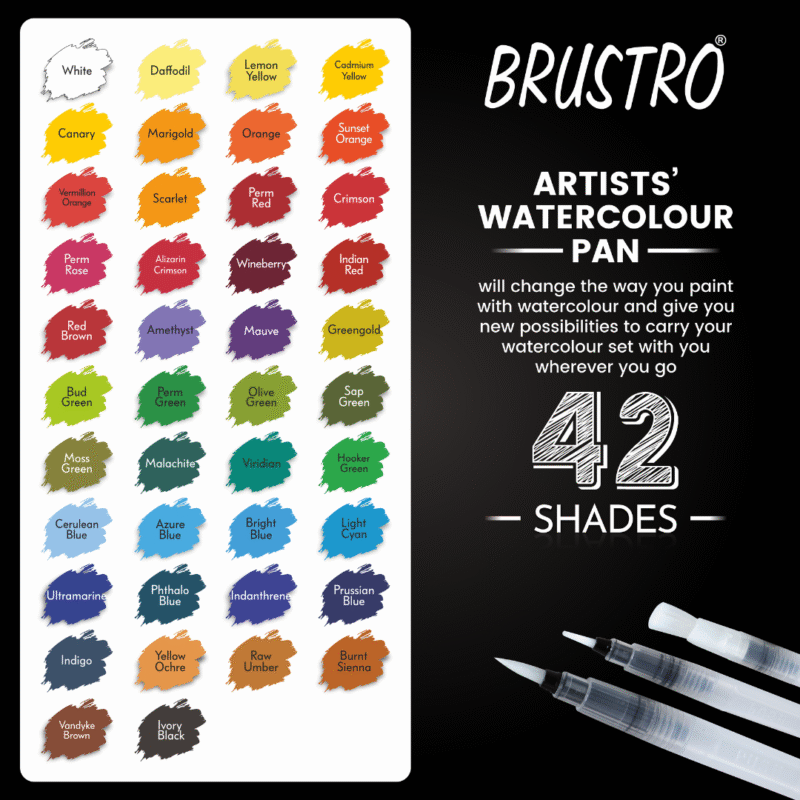 Brustro Artists ’ Watercolour Pan (Set of 42 Colours) - Image 4