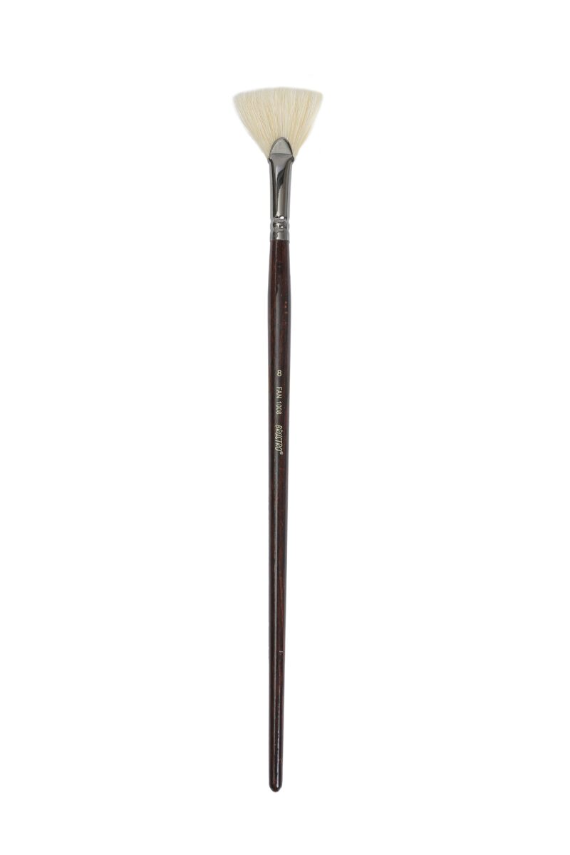 Brustro Artists Bristlewhite Fan Brush Series 1008 - Brush No. 8 (for Oil & Acrylic) - Image 2
