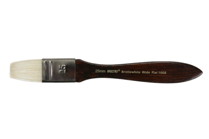 Brustro Artists Bristlewhite Flat Brush Series 1008 - Wide Brush, Size - 25mm (for Oil & Acrylic) - Image 2