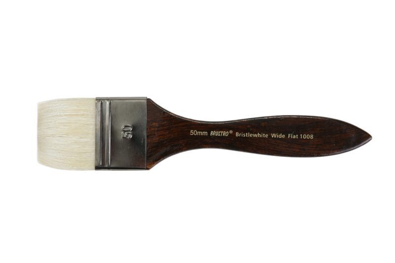 Brustro Artists Bristlewhite Flat Brush Series 1008 - Wide Brush, Size - 50mm (for Oil & Acrylic) - Image 3