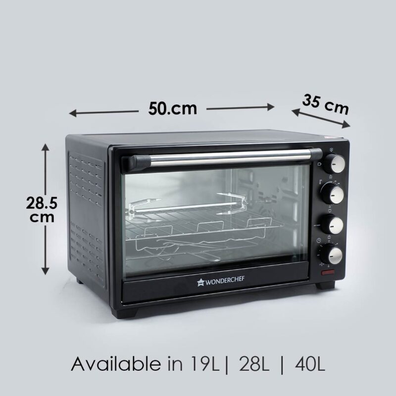 Wonderchef Renewed Oven Toaster Griller (OTG) - 28L | Black with Rotisserie | Auto-shut off | Heat-resistant Tempered Glass | Multi-stage Heat Selection - Image 11