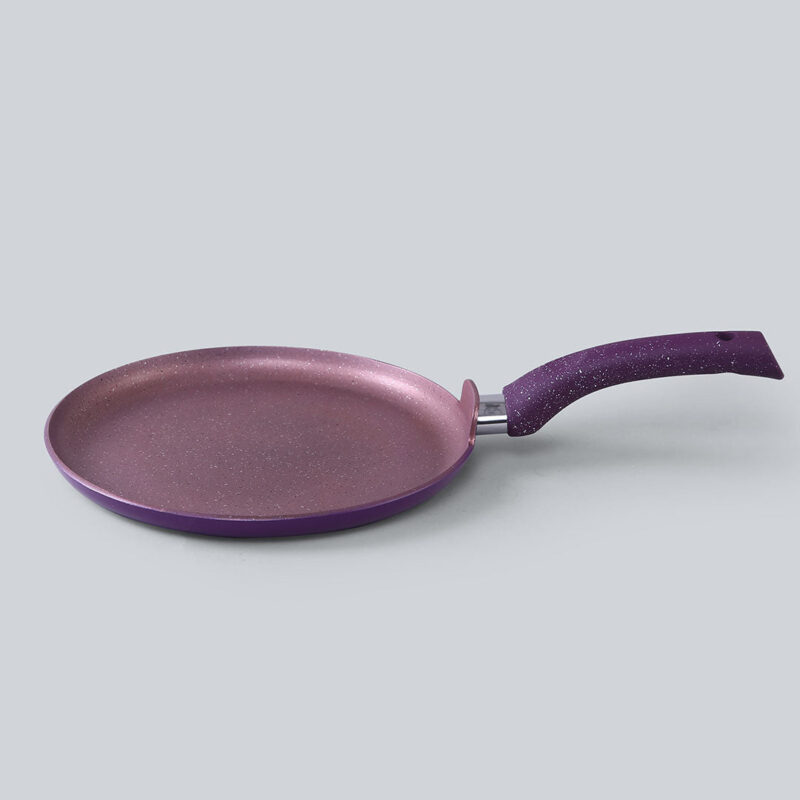 Granite Non-stick Cookware Set, 4Pc (Frying Pan With Lid, Wok, Dosa Tawa), Induction Bottom, Soft-Touch Handles, Pure Grade Aluminium, PFOA, 3.5mm, 2 Years Warranty, Purple - Image 10