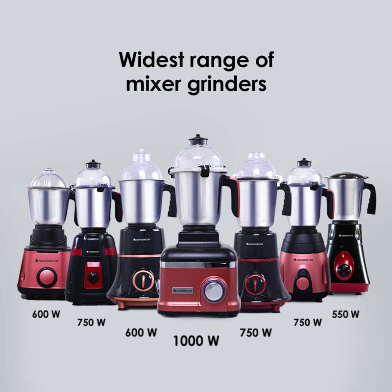 Vietri Mixer Grinder, 550W with 3 Anti-rust Stainless Steel Jars and Blades, 3-speed Knob, Anti-skid Feet, 5 Years Warranty on Copper Armature Motor, Black & Red - Image 13