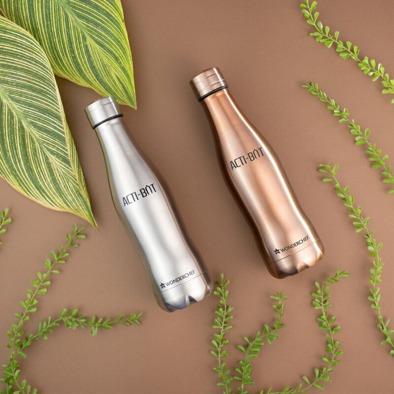Acti-Bot, 900ml, Stainless Steel Single Wall Water Bottle, Copper Finish, Light Weight, Spill and Leak Proof, 2 Years Warranty - Image 7