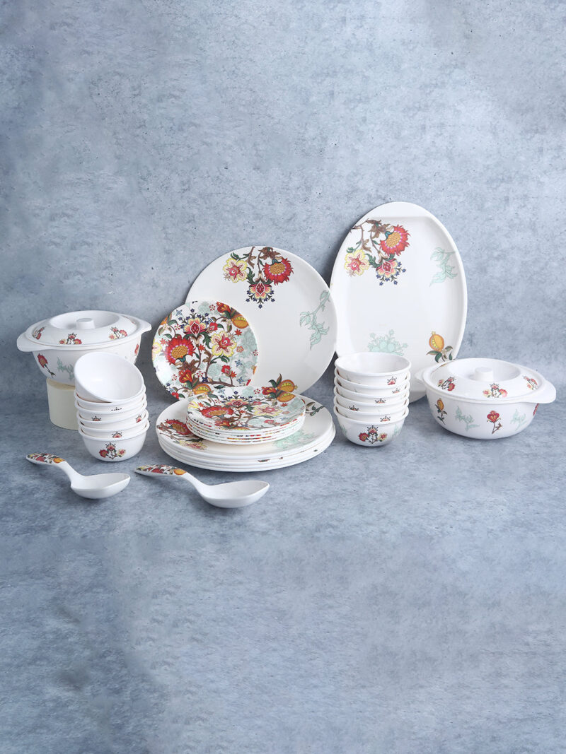 Venice Red Dinner Set of 31 Pcs | 100% Food Grade Melamine | Elegant | Break & Stain Resistant | Designer Dinnerware - Image 10