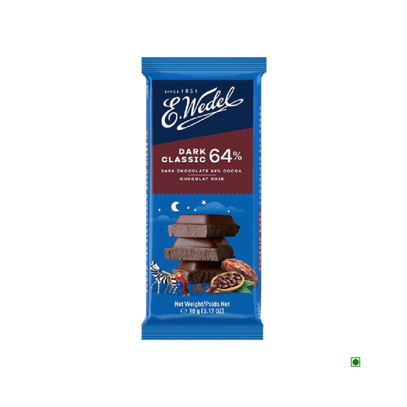 5x Wedel Dark 64% Cocoa Chocolate Bar 90g each - Pack of 5