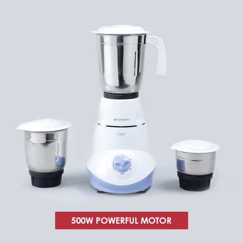 Wonderchef Renewed Capri Mixer Grinder 550W | 3 Stainless Steel Jars - Image 2