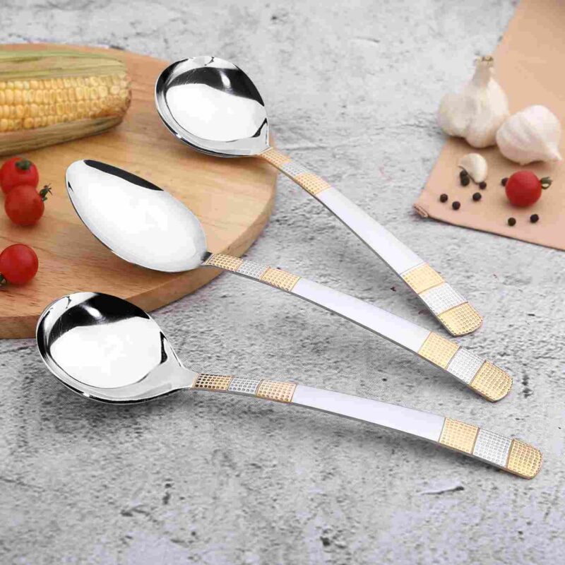 Roma Serving Spoon Set - Gold Plated - Set of 3pcs - Image 5