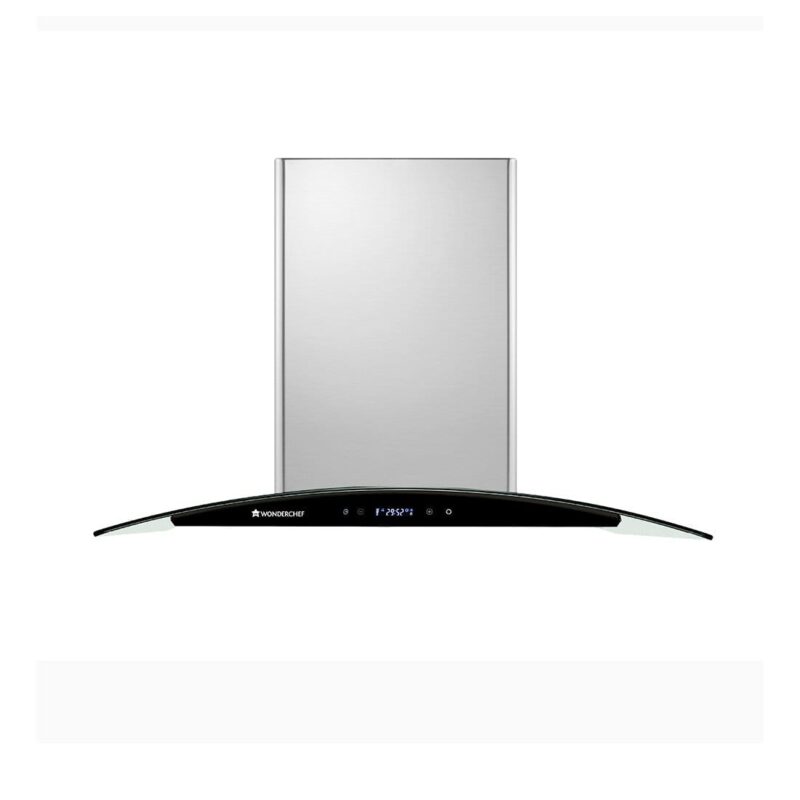Napoli Curve Glass Chimney 60cm/1250m3/h with Baffle Filters - Image 3