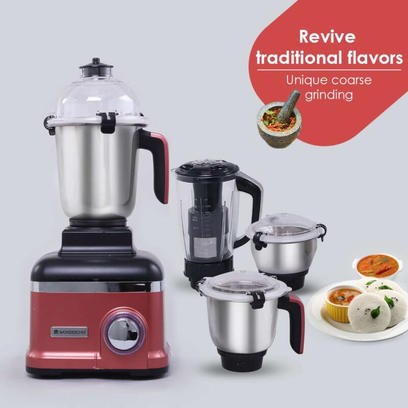 Sumo Mixer Grinder 1000W With 3 Stainless Steel & 1 Fruit Filter Jar 5 Years Warranty On Motor, Rust And Black, Long life motor - Image 15