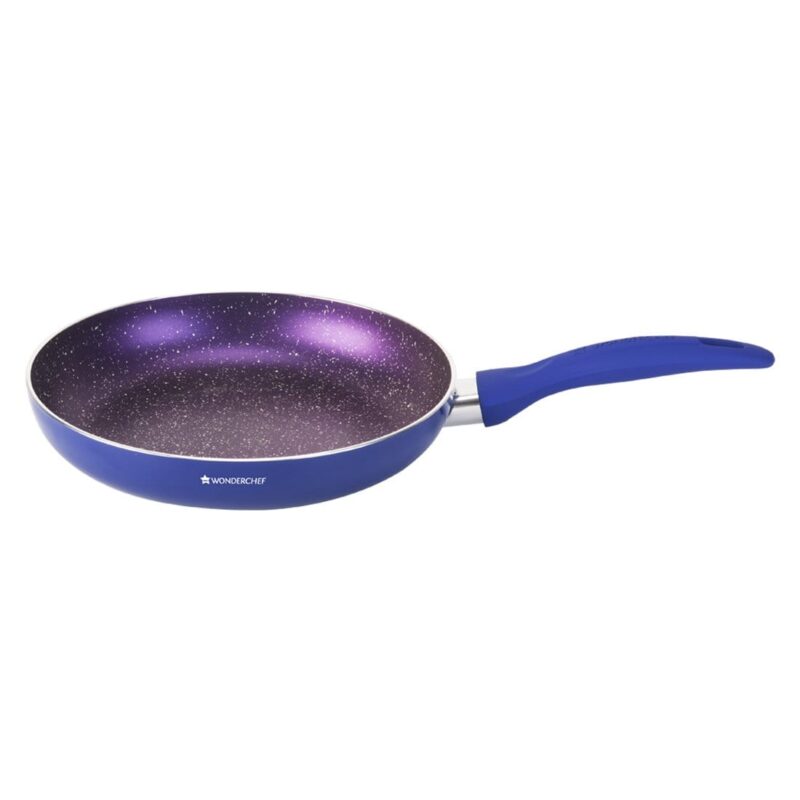 Blueberry Aluminium Non-stick Cookware Set, 4Pc (Wok with Lid, Fry Pan, Dosa Tawa), Induction Bottom, Soft Touch Handle, Pure Grade Aluminium, PFOA Free, 2 Years Warranty, Blue - Image 2