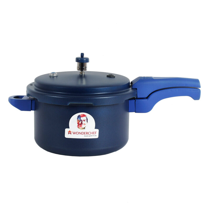 HealthGuard Induction Base 5L Aluminium Nonstick Pressure Cooker with Outer Lid, Blue - Image 8