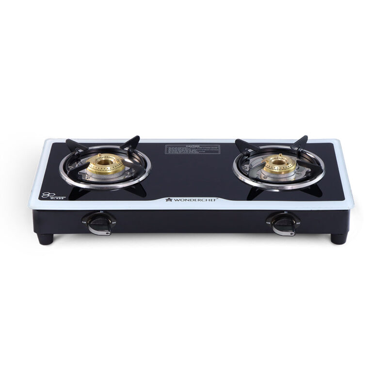 Platinum 2 Burner Glass Cooktop, Black 6mm Toughened Glass with 1 Year Warranty, Ergonomic Knobs, Stainless Steel Drip Tray, Manual Ignition Gas Stove - Image 7