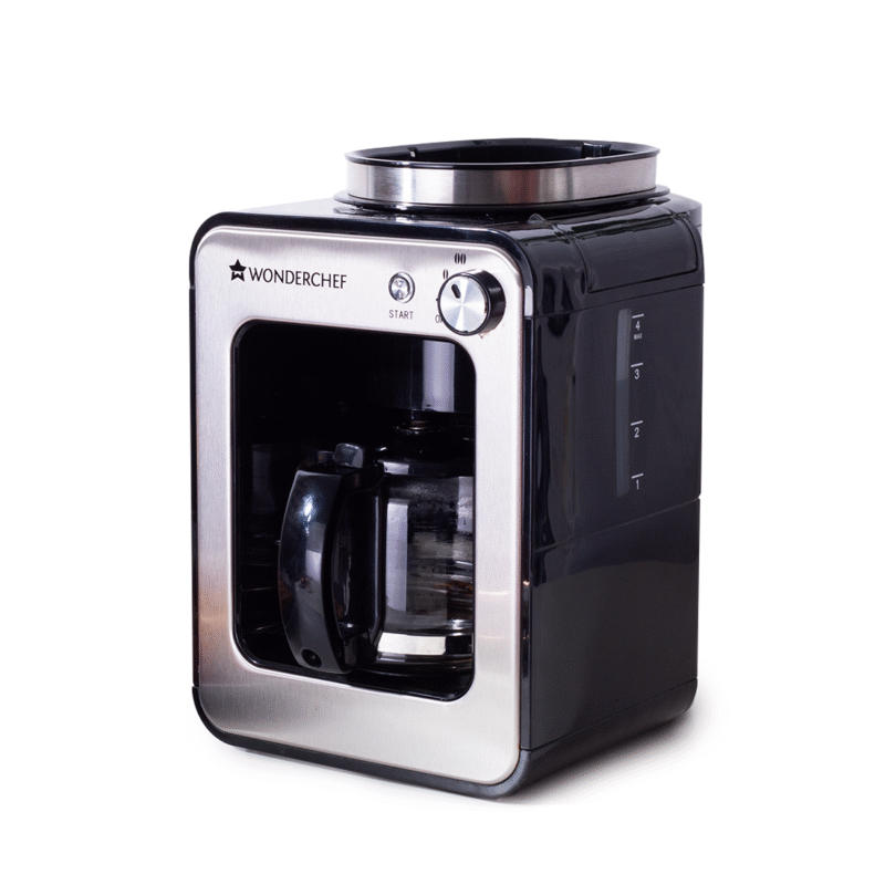 Regalia Bean-to-Cup Brew Coffee Maker with Grinder | Grind Coffee Beans | Get Fresh Aromatic Powder | Brew 4 cups | Glass Carafe | Easy Control Dial | 2 Years Warranty | Steel - Image 7