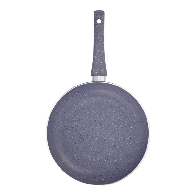 Granite Non-stick Cookware Set, 4Pc (Fry Pan with Lid, Wok, Dosa Tawa), Induction Bottom, Soft-touch Handles, Virgin Grade Aluminium, PFOA/Heavy metals free, 3.5mm, 2 years warranty, Grey - Image 9