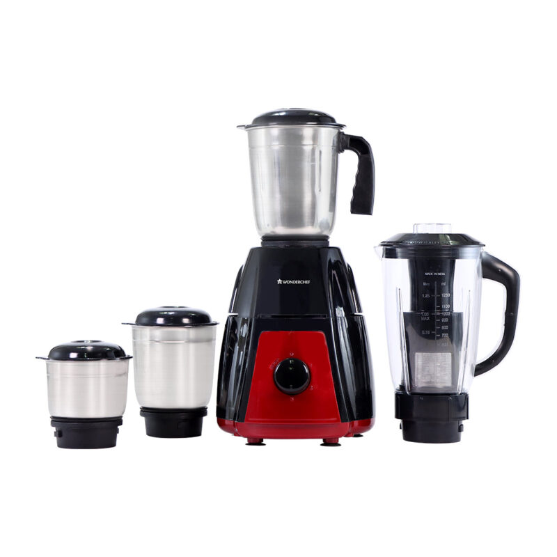 Wonderchef Renewed Ruby Mixer Grinder | 750W | 4 Stainless Steel Jars And Anti-Rust Stainless Steel Blades | Ergonomic Handles - Image 6