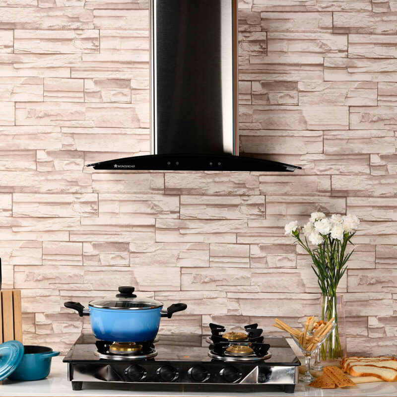 Napoli Curve Glass Chimney 60cm/1250m3/h with Baffle Filters - Image 8