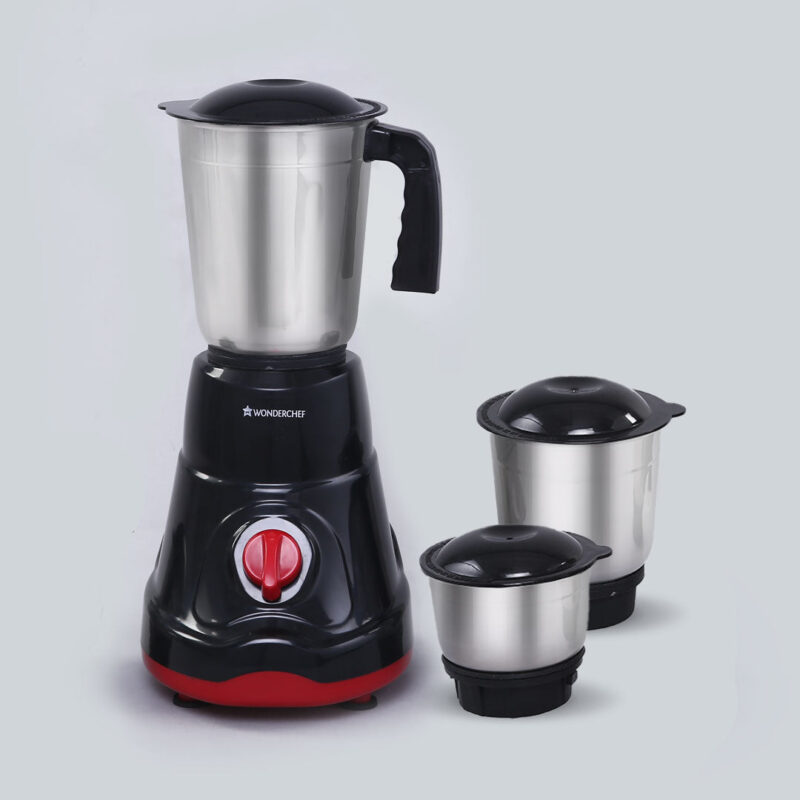 Ruby Mixer Grinder With 3 Jars and Anti-Rust Stainless Steel Blades, Ergonomic Handles, 550W, 5 Years Warranty, Red and Black - Image 14