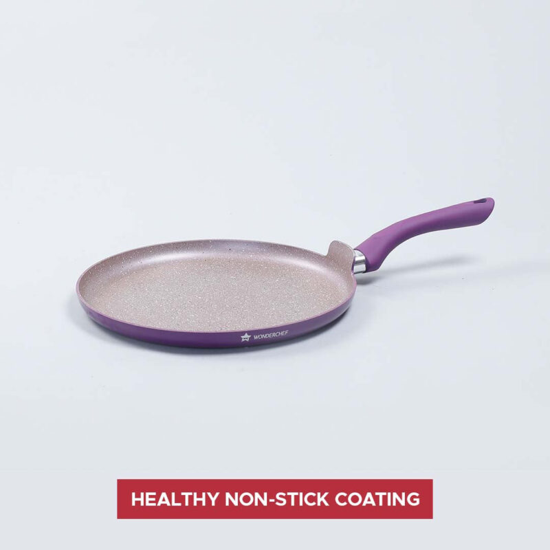Wonderchef Renewed Royal Velvet 24cm Non-Stick Dosa Tawa | Induction Bottom | Soft-Touch Handle | Virgin Grade Aluminium | 3mm Thick | PFOA and Heavy Metals Free - Image 13