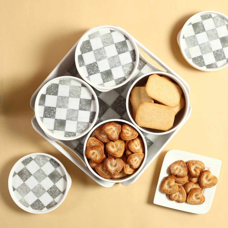 Venice Multipurpose Container & Tray - Grey Tiles (Set of 9) - Image 6