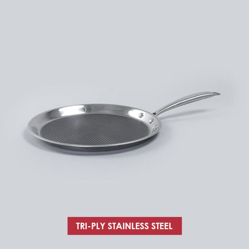 Stanton Stainless Steel 30 cm Nonstick Dosa Tawa | Non Stick Tawa | 2.5 mm | Black - Image 7