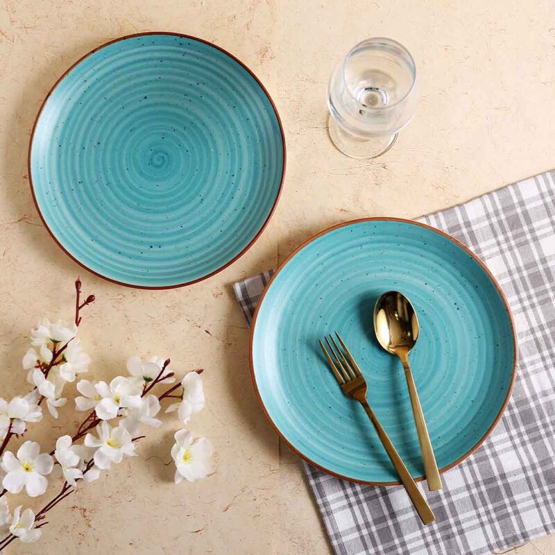 Teramo Stoneware 11" Dinner Plate - Blue (Set of 2) - Image 6