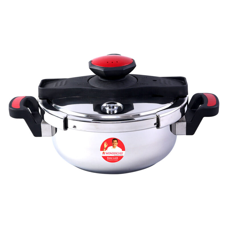 Easy Lock Stainless Steel 3L Outer Lid Pressure Cooker | Induction Compatible | Tri-Ply Bottom | 5-Year Warranty | Free Glass Lid | Silver - Image 9