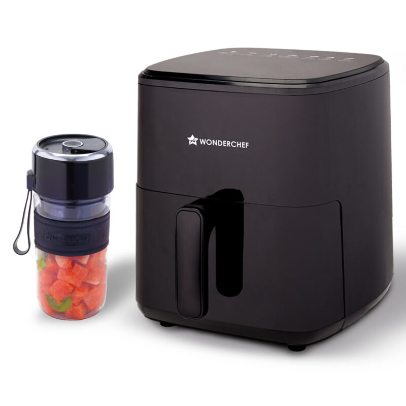 Evita Air Fryer + Nutri-cup Zip Portable Blender | Festive Gift | 5L Air Fryer Capacity to Bake, Grill, Roast, Fry with 7 Pre-set Functions | Portable Blender with Ready-to-sip Lid - Image 8