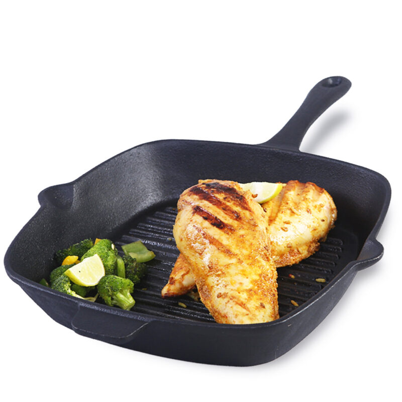 Forza Cast-iron 26 cm Grill Pan, Pre-Seasoned Cookware, Induction Friendly, 3.8 mm - Image 9