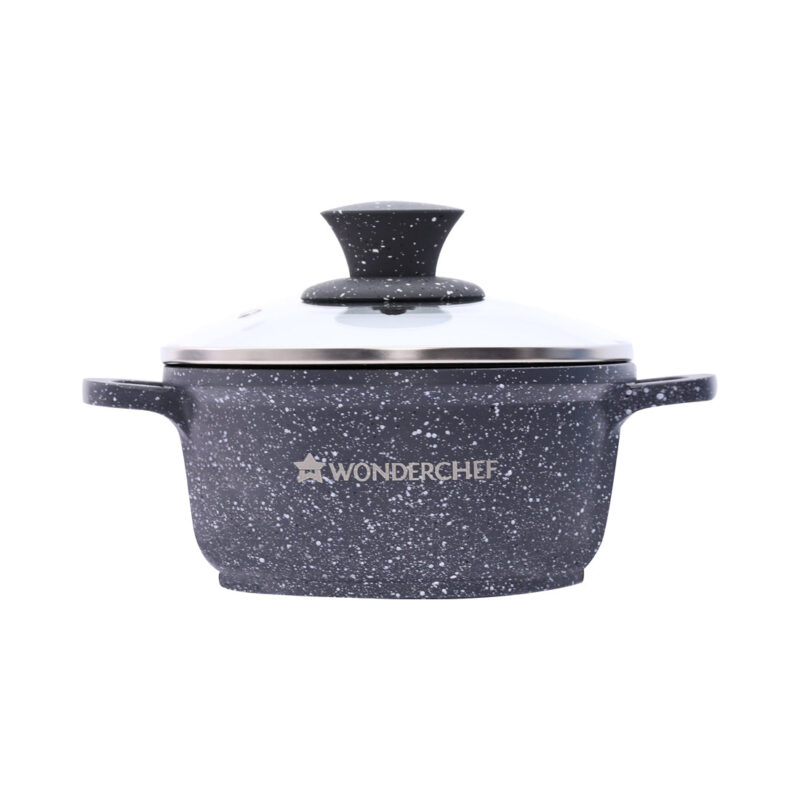 Wonderchef Renewed Granite Die-Cast Non-stick Casserole 24cm (without Lid) | Induction Bottom | Soft-touch Handles | Virgin Grade Aluminium | 3.5mm Thick | PFOA/Heavy Metals Free - Image 6