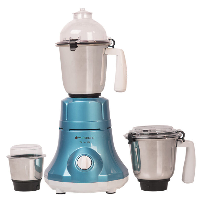 Premium Mixer Grinder, 750W With 3 Thicker Steel Jars, Die-cast Jar Base, Sharp Blade, 5 Years Warranty on Motor, Blue - Image 6