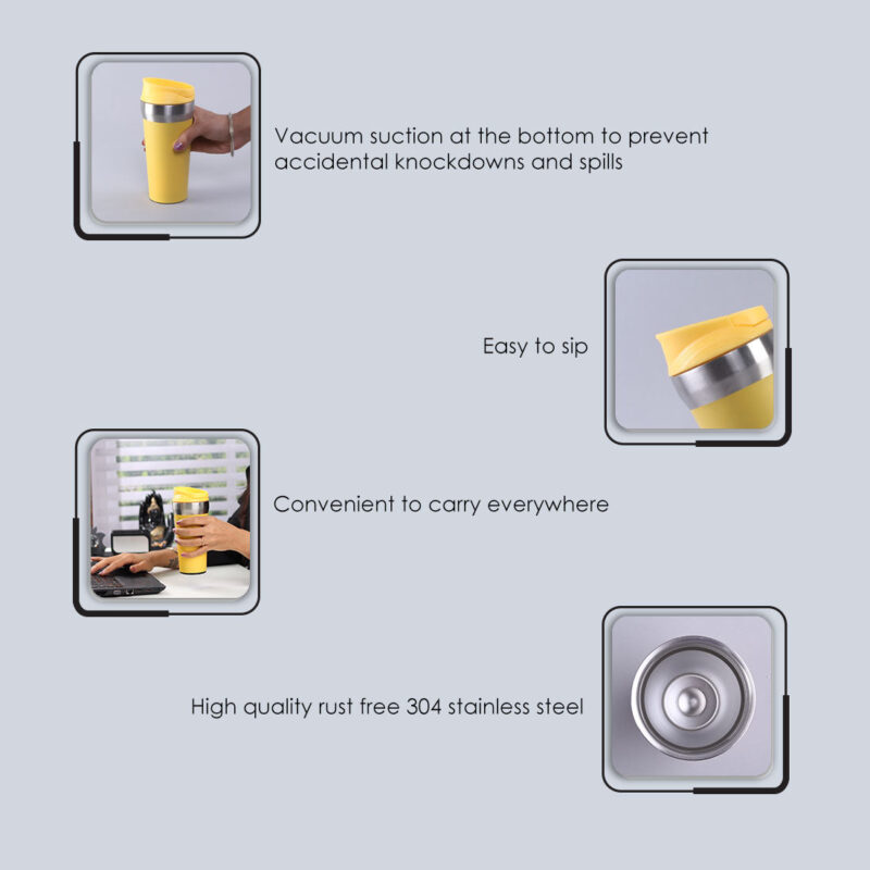 Wonderchef Safe Bot, Stainless Steel - 380ML - Yellow - Image 2