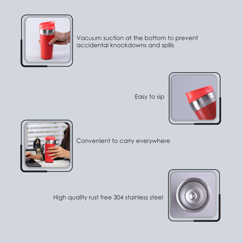 Wonderchef Safe Bot, Stainless Steel - 380ML - Red - Image 2