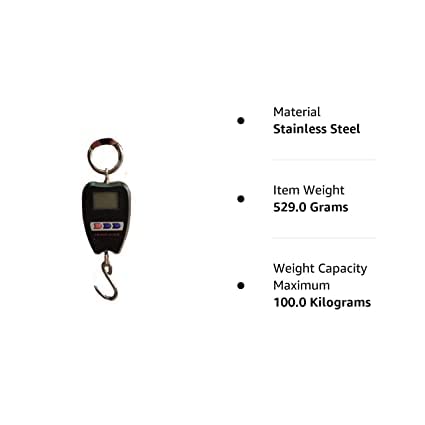 DUA EXPORT Electronic Balance Portable Hook Weighing Machine Digital Hanging Luggage Fishing Hook Scale Manual Weight 100 Kg Backlite LCD Display Screen (Digital Hanging 02) - Image 2