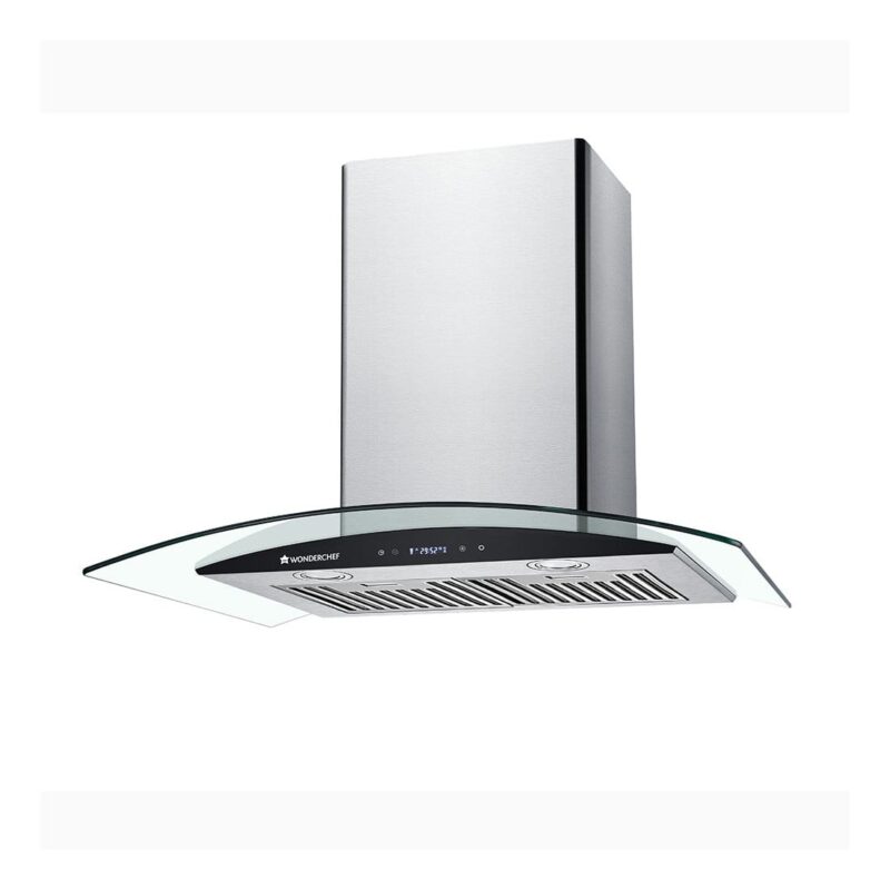 Napoli Curve Glass Chimney 60cm/1250m3/h with Baffle Filters - Image 4