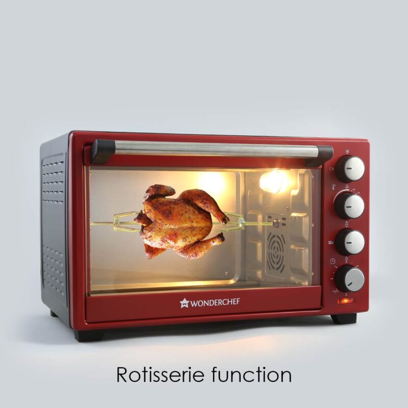 Wonderchef Renewed Oven Toaster Griller (OTG) Crimson Edge - 28L | Auto-shut Off | Heat-resistant Tempered Glass | Multi-stage Heat Selection | 1600W | Red - Image 10
