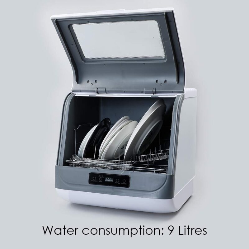 CounterTop Dishwasher, 1250W, 72°C High Temperature Sterilization, 360°Double Spray, Effective Drying System, Portable, 9L - Image 2