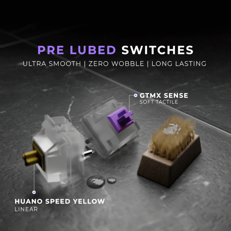 Swarm Black Purple Wireless Gaming Keyboard - Image 5