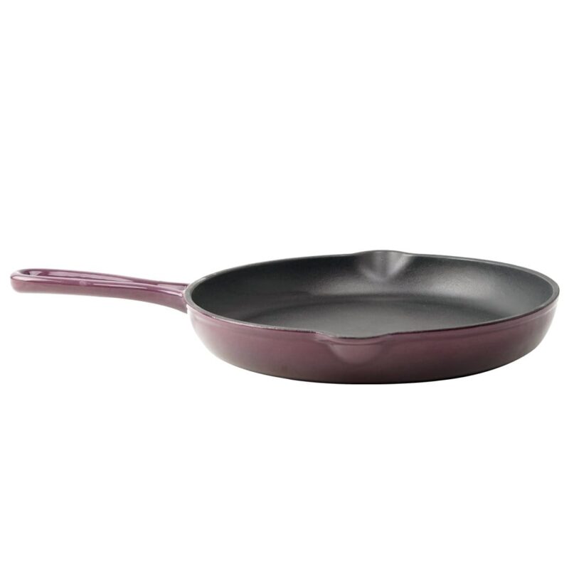 Ferro Cast-iron 26 cm Frying Pan, Corrosion-Resistant Coating, Compatible on Induction, 1.6 L, 5 Years Warranty, Purple - Image 4