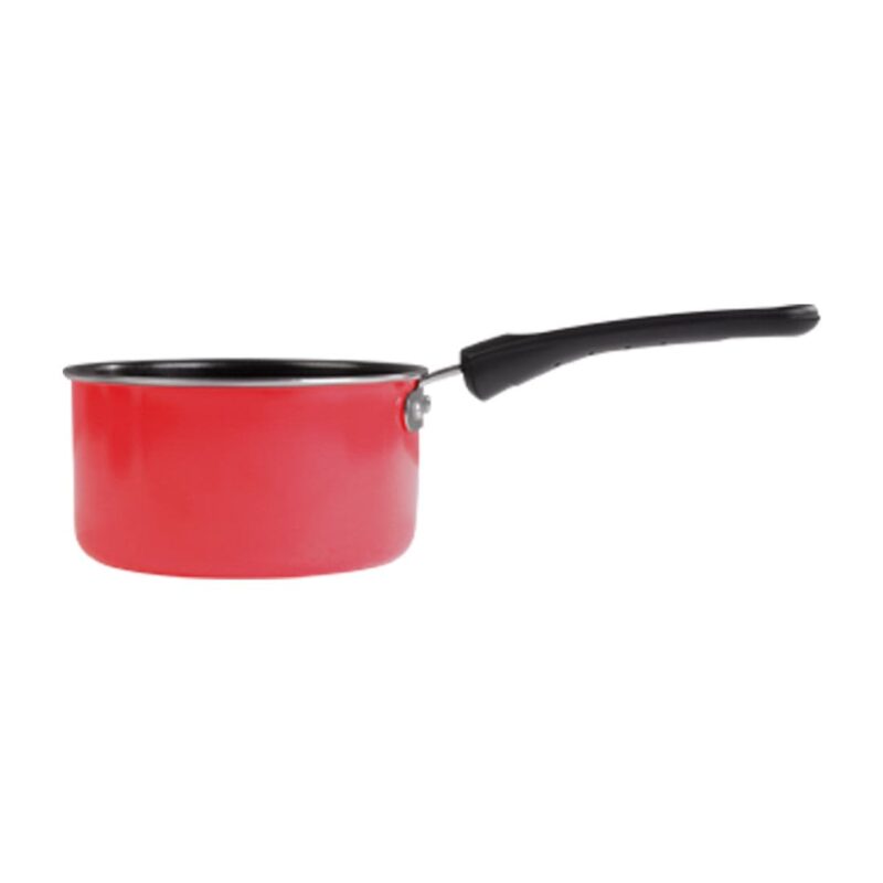 Little Samson Bachelor Non-stick Cookware Set, 3Pc (Wok, Sauce Pan, Fry Pan), Induction Friendly, Soft Touch Handle, Steel, 2 Years Warranty, Red - Image 5
