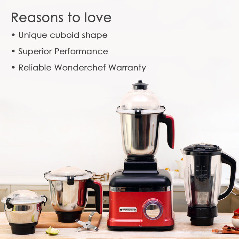 Sumo Mixer Grinder 1000W With 3 Stainless Steel & 1 Fruit Filter Jar 5 Years Warranty On Motor, Rust And Black, Long life motor - Image 14